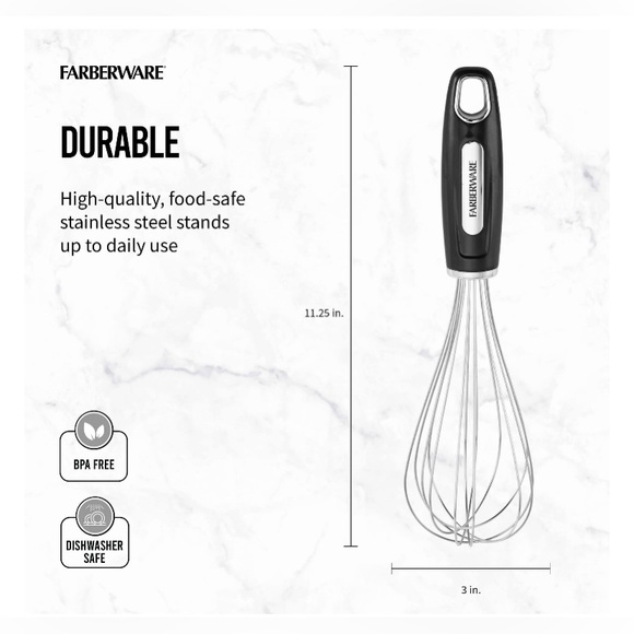 💜🩶💜NWOT Farberware Stainless Steel BPA Free Whisk - Picture 3 of 10